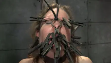 Perverted Couple Put Clothespins On Pretty Much Part Of Rain DeGrey's Face