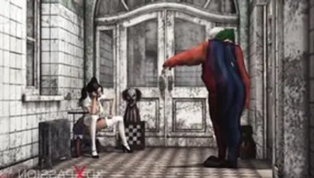 Evil Clown Plays With A Sweet Vulgar College Cunt With Mouth Inside An Abandoned Hospital