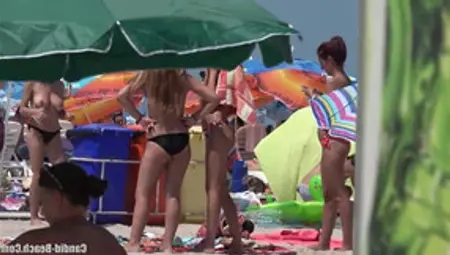 Big Tits Topless Horny Teens Beach Voyeur Bikini HD Video Spycam
