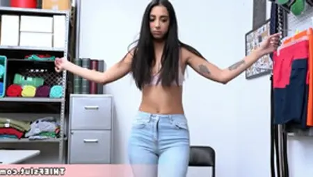 Petite Brunette Gypsy Shoplifter Chick Caught And Tries To Talk Herself Out Of The Situation
