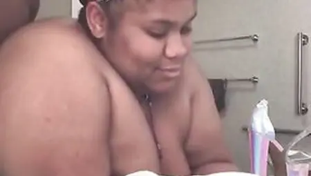 Big Beautiful Woman CUBAN WIFE GETS SCREWED FROM THE BACK ON WASHROOM SINK