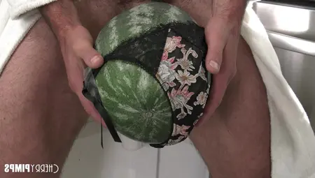 Horny Blonde Hawaiian Gizelle Blanco Catches Her Husband Fucking A Watermelon