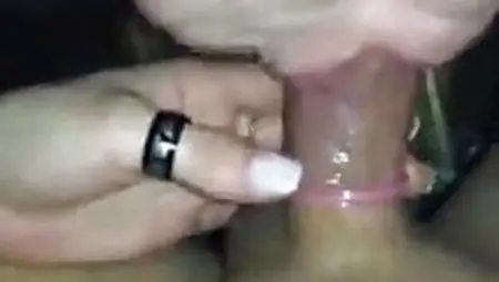 Blowjob With Pink Condom On Ends In Facial And Cim