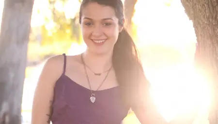 Charming Teen April Valentino Flashing Her Tits And Pussy Outdoors