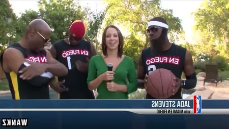 Incredibly Hot Reporter Gang-Banged By Basketball Team