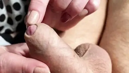 Limp And Rough Penis Foreskin Play Until He Cum Shoot