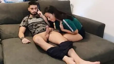 Cuckold With My Son's Friend While Talking On The Phone