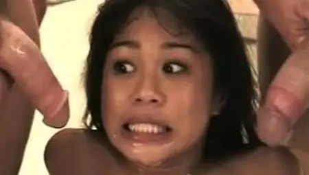 Luscious Asian Nympho With Small Tits Enjoys Two Big Cocks