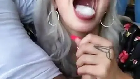Deepthroat On Couch Cum In Mouth