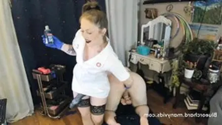 Beauty Nurse Makes Her Patient Take A MONSTROUS Bbcs Strap-on!