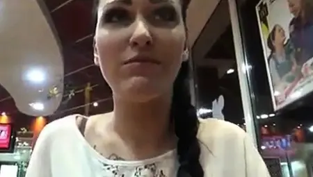 Girl With Long Nails Have A Nice Work In Mc Donald,s