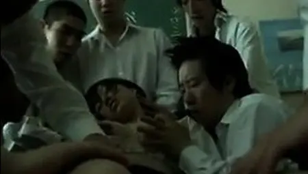 Japanese Teacher In A Gang Bang With Students
