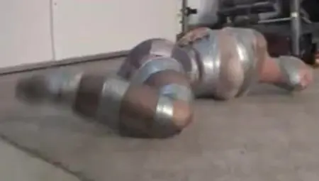 Girl Mummified In Pantyhose Then Duct Taped