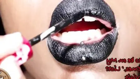 Ebony Lipstick On Full Lips Is Your Weakness JOI - Lipstick Bdsm Mouth Bondage