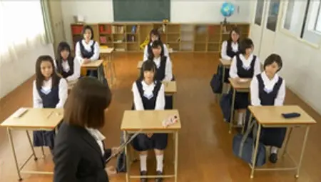 Hot Japanese Schoolgirl Gets Massive Bukkake On Face In Classroom Part 1