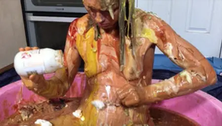 Worst EVER Disgusting Food Splosh - Horrendous! Sexy Girl Plays In Mess