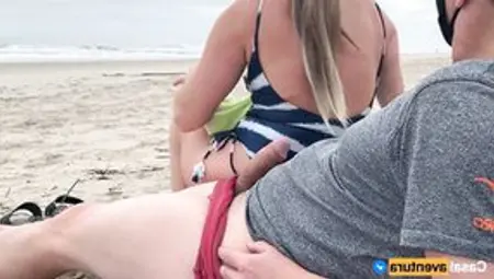 Quickie On Outdoor Beach, People Walking Near - Real Amateur