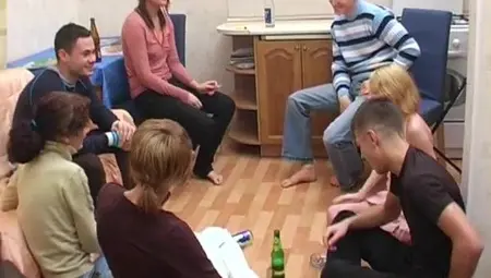 Russian Teens Play Spin The Bottle