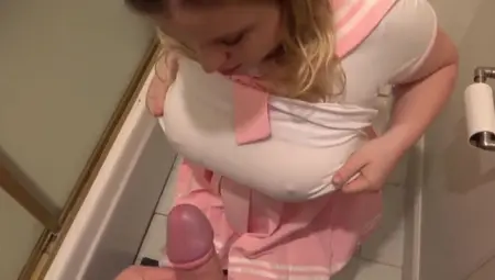 Step Daughter Creampied Inside The Restroom