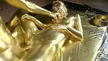 Gold Bodypaint Fucking Japanese Porn