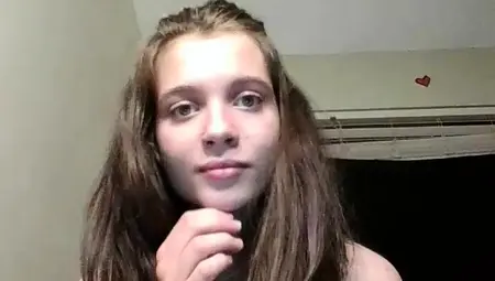 Cute Face Brunette Teen Bitch Enjoying Close Up Video