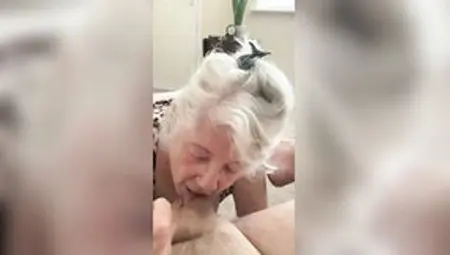 UK Top Grandmother Blows Her Studs Penis