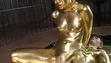 Gold Bodypaint Fucking Japanese Porn