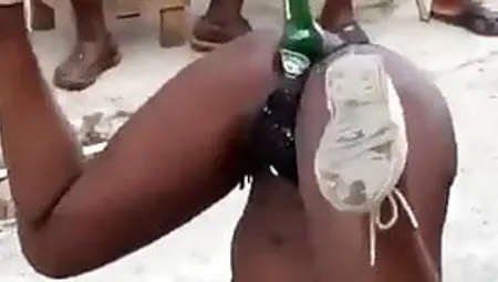 Jamaican Girl Fucking  With A Bear Bottle