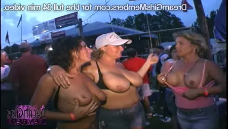 Wild Biker Chicks Show Tits Ass And Pussy At A Rally