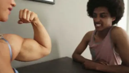 FBB Porn With Black And White Babe Armwrestling AE 11
