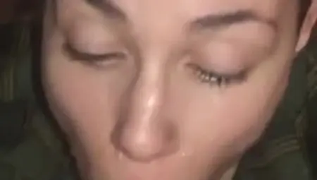 Spit Covered Whore Gets Naughty Jizz On Face Ahegao Cross Eye