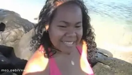 Fat Girl Smiles At The Camera While Stroking That Big Cock