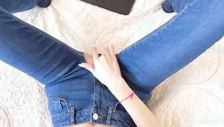 Small Lusty Stepsister Inside Ripped Jeans Was Caught Watching Porn