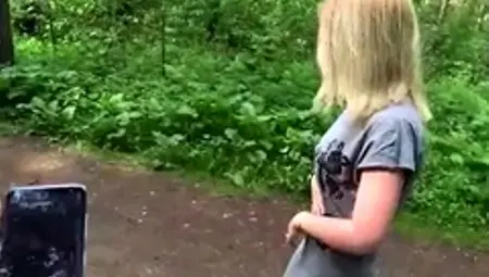 Attractive Blonde Teen Nailed Deep Doggystyle In The Woods