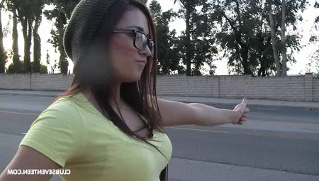 Hitchhiker Stella May Gives Ass To The Stranger Who Pulled Over