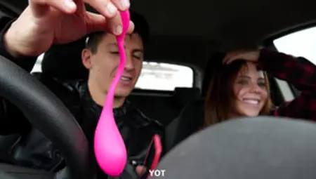 Teen Couple Having Fun With Remote Vibrator In Public Before Wild Sex At Home