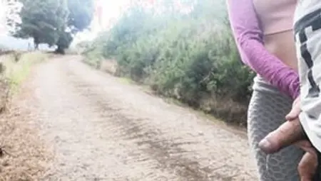 She Pulls My Cock Out Of Her Leggings On Outdoors Road So I Can Pissing