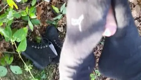 CRAZY Surprise SOCKJOB While Hiking. Sexual 19 Year Old