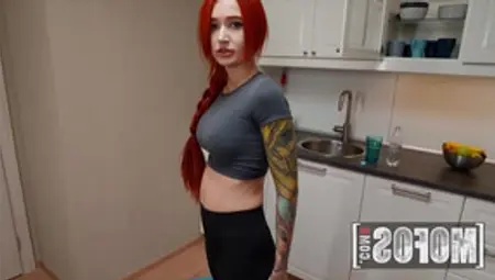 Tattooed Redhead (Purple Bitch) Gets Her Bubble Butt Drilled - MOFOS