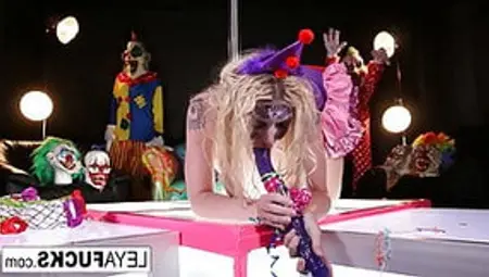 Crazy Clown Leya Takes Her Aggression Out On Her Pussy