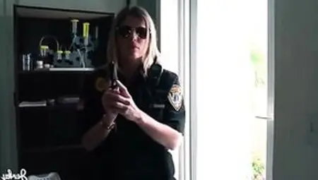 Insatiable Blond Cop Loves To Bow Over And Get Banged Very Hard, Whilst On Duty