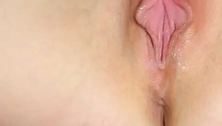 Close Up Creamy Dripping Cunt Orgasm. Pink Butterfly Cunt Lips