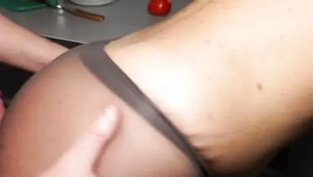 Mom Into Kitchen Cooking Into Tights Getting Pounded