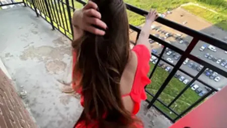 Sexy Slender Russian Teen Drilled Doggystyle On A Balcony