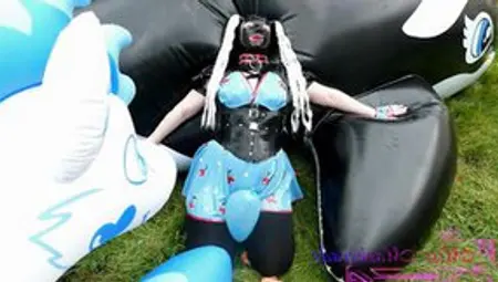 Miss Maskerade Latex Doll Having Fun And Pop Balloon - Looner Bdsm Into