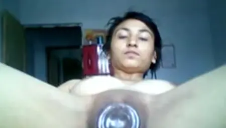 Horny Indian Girl Fucking Her Pussy With A Bottle