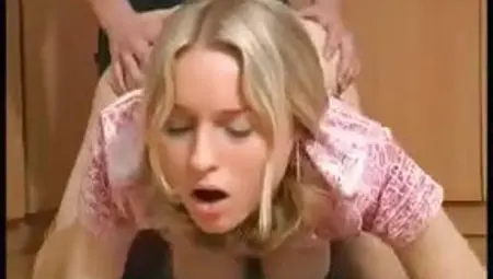 Hot, Busty Blonde Babysitter Gets An Extra Bonus With His Cock