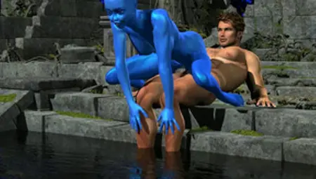 Blue Alien Pussy Gets Pounded