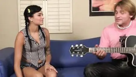Young Beauty Tight Dark Hair Beauty Gets Nailed By Older Music Tutor