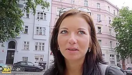 Czech Brunette Is Sucking A Random Guys Dick And Expecting To Ride It For A While